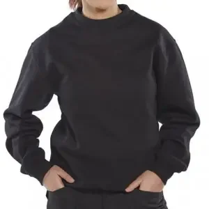 Beeswift Polycotton Sweatshirt Black (Size S-4XL) CLPCSBL