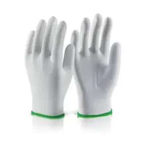 Beeswift POLYESTER KNITTED LINER GLOVE WHITE LGE (SIZE 9) Pk10