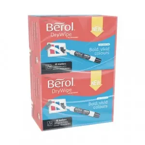 Berol Dry Wipe Marker Chisel Assorted Pack Of 96 3P