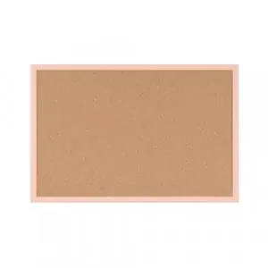 Bi-Office Pastel Cork Noticeboard Salmon Frame 600x400mm MC030011991
