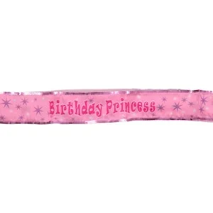 Birthday Princess Sash with Sequins, 9×3.875 in.