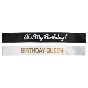 Birthday Sashes, 33×3.75 in.