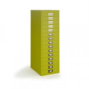 Bisley multi drawers with 15 drawers – green