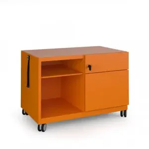 Bisley steel caddy right hand storage unit 800mm – orange