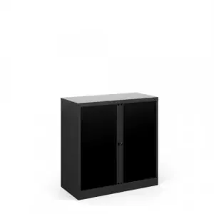 Bisley systems storage low tambour cupboard 1000mm high – black