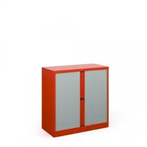 Bisley systems storage low tambour cupboard 1000mm high – red