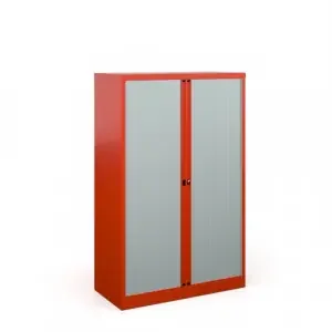 Bisley systems storage medium tambour cupboard 1570mm high – red