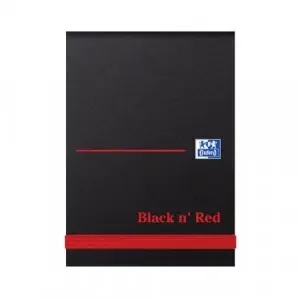 Black n‘ Red Casebound Plain Elasticated Notebook 192 Pages A7 (Pack of 10) 100080540