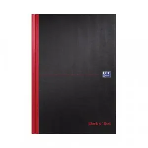 Black n‘ Red Casebound Plain Hardback Notebook A4 (Pack of 5) 100080489