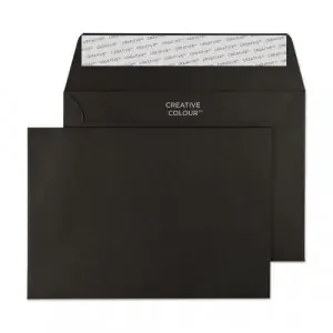 Blake Colour Jet Black Peel & Seal Wallet 114x162mm 120gsm Pack 25 Code 15114