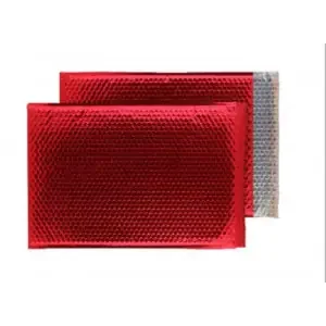 Blake Colour Packaging Festive Red Peel and Seal Metallic Gloss Bubble 450 x 324mm 70Mu Pack 50 Code MBR450