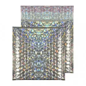 Blake Colour Packaging Holographic Peel and Seal Holographic Bubble 165 x 165mm 70Mu Pack 100 Code MBHRA165
