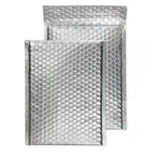 Blake Colour Packaging Metallic Silver Peel and Seal Metallic Bubble 250 x 180mm 70Mu Pack 100 Code MTA250