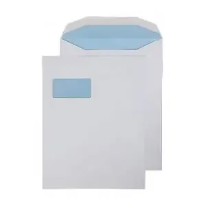 Blake Everyday White Window Gummed Mailer Pocket 310x238mm 100gsm Pack 250 Code SI-90