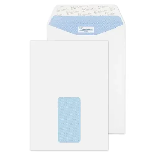 Blake Premium Office Envelopes C5 Ultra White Wove Pocket Window Peel and Seal 120gsm 229x162mm (Pack 500) – 34116