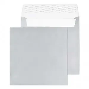 Blake Shine Metallic Silver Peel & Seal Square Wallet 160x160mm 130gsm Pack 500 Code M612