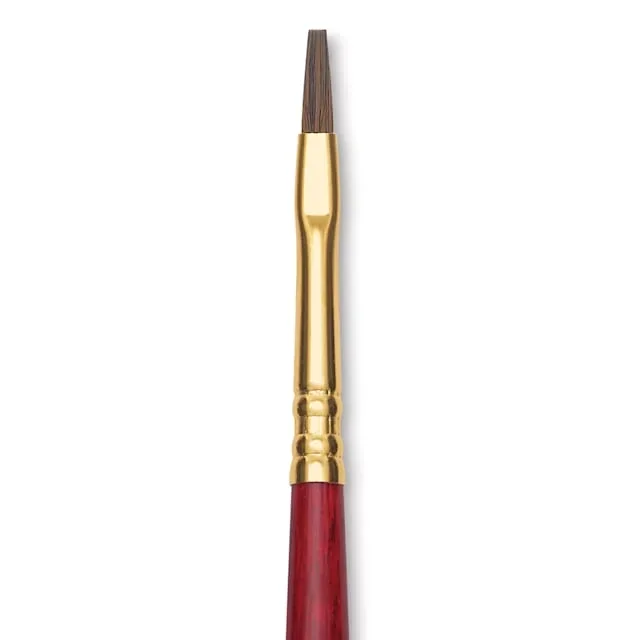Blick Master Synthetic Kolinsky Brush – Long Handle, Flat, Size 2