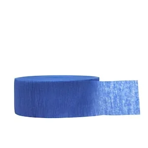 Blue Crepe Paper Streamer, 175-ft. x 1.75-in.
