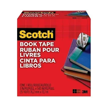 Book Tape, 3″ Core, 3″ X 15 Yds, Clear