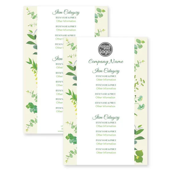 Botanical Life Menu 5-1/2″x8-1/2″ Rectangle Vertical