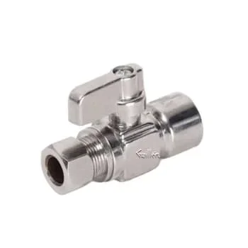 Brasscraft 1/2 X 3/8 Compression Outlet Brass Multi-Turn Angle Valve In Chrome
