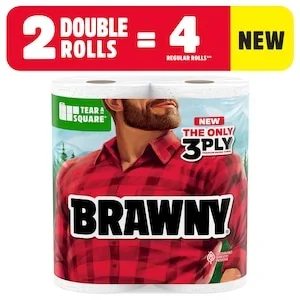 Brawny Tear-A-Square Premium Paper Towel, 2-pc Pack.
