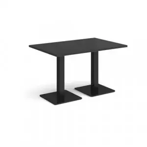 Brescia rectangular dining table with flat square black bases 1200mm x 800mm – Black