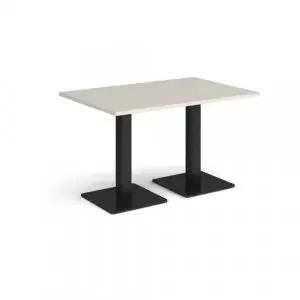 Brescia rectangular dining table with flat square black bases 1200mm x 800mm – Light Grey