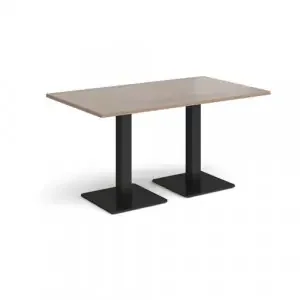 Brescia rectangular dining table with flat square black bases 1400mm x 800mm – Barcelona walnut