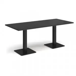 Brescia rectangular dining table with flat square black bases 1800mm x 800mm – Black