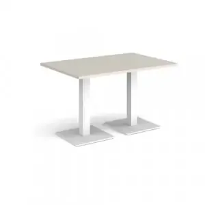 Brescia rectangular dining table with flat square white bases 1200mm x 800mm – Light Grey