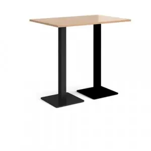 Brescia rectangular poseur table with flat square black bases 1200mm x 800mm – beech