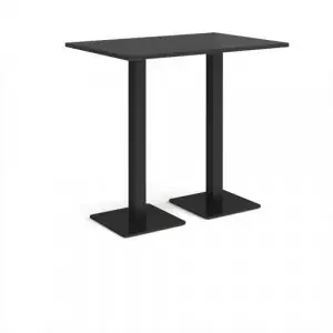 Brescia rectangular poseur table with flat square black bases 1200mm x 800mm – Black