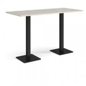 Brescia rectangular poseur table with flat square black bases 1800mm x 800mm – Light Grey