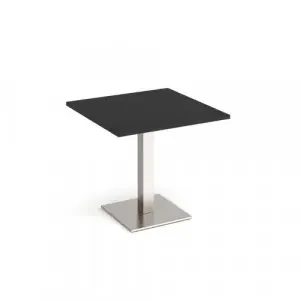 Brescia square dining table with flat square brushed steel base 800mm – Black