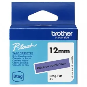 Brother 12mm Black on Purple Tape – BTAGF31