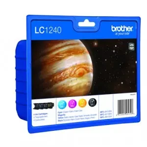Brother Black Cyan Magenta Yellow Standard Capacity Ink Cartridge Multipack 14ml + 3 x 7ml (Pack 4) – LC1240VALBP