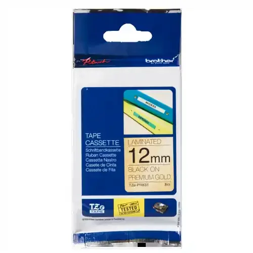 Brother Black On Gold Label Tape 12mm x 8m – TZEPR831