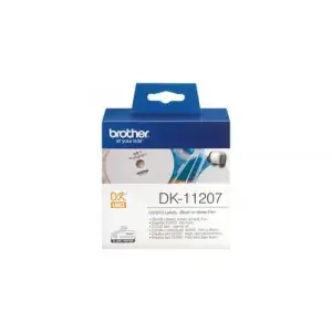 Brother Black On White CD/DVD Labels 58mm x 58mm 100 Labels – DK11207