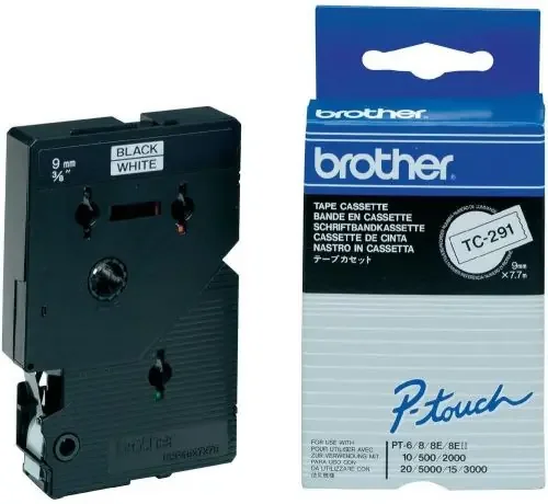 Brother Black On White PTouch Ribbon 9mm x 7.7m – TC291