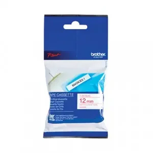 Brother P-touch M-K232BZ (12mm x 8m) Red On White Plastic Labelling Tape