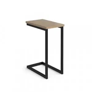Buddy laptop table with black frame and oblong top – Kendal oak