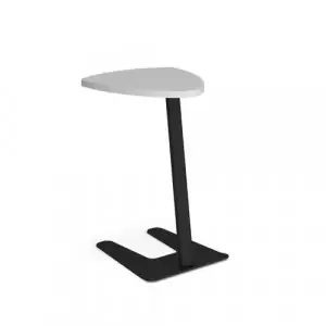 Buddy laptop table with black frame and shield top – white