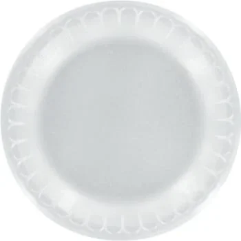 Bunzl Pactiv 6 In. White Foam Plate Non-Laminate (1000-Case)