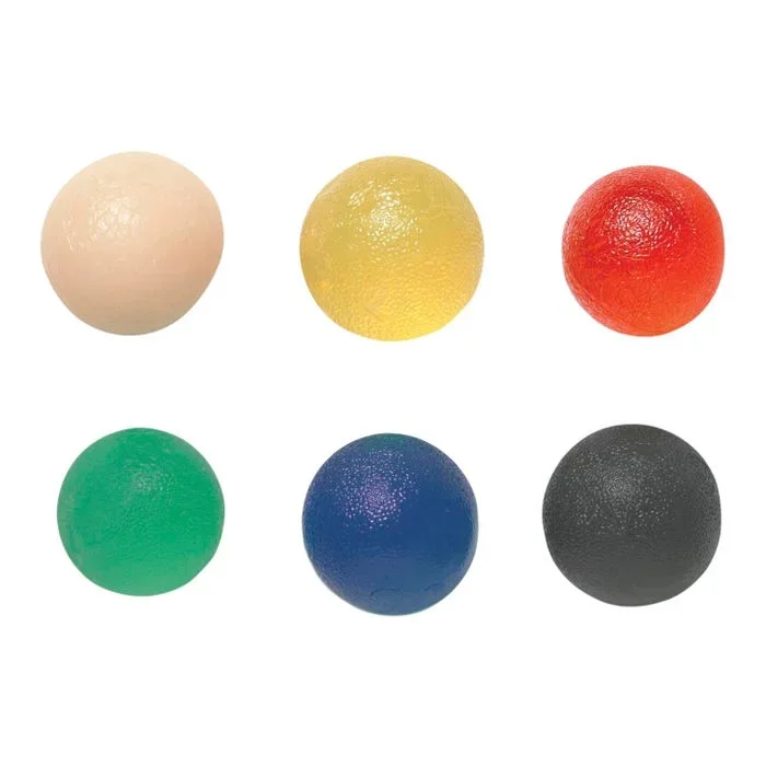 CanDo Gel Squeeze Ball, Standard Circular, Set of 6