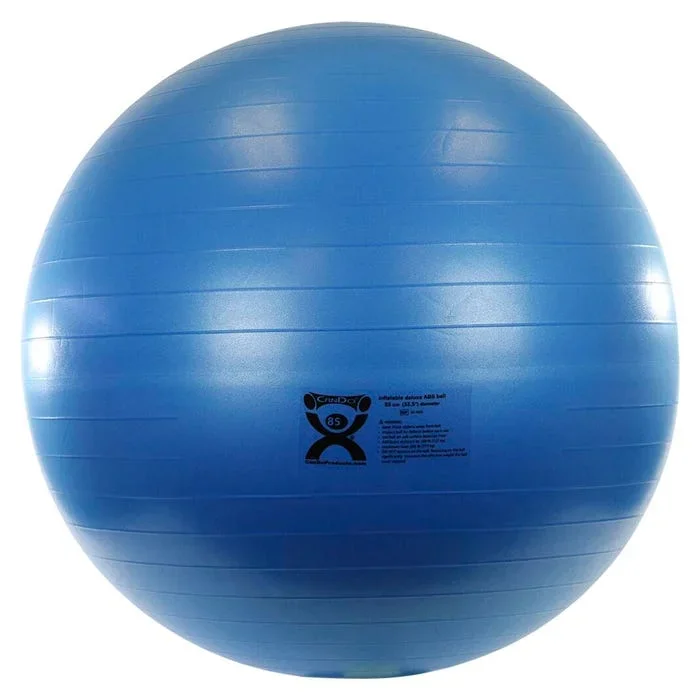 CanDo Inflatable Exercise Ball, Extra Thick ABS, 34 Inches, Blue
