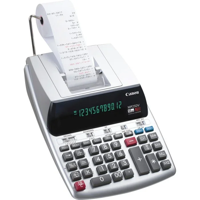 Canon MP25DV3 12-Digit Printing Calculator, Silver