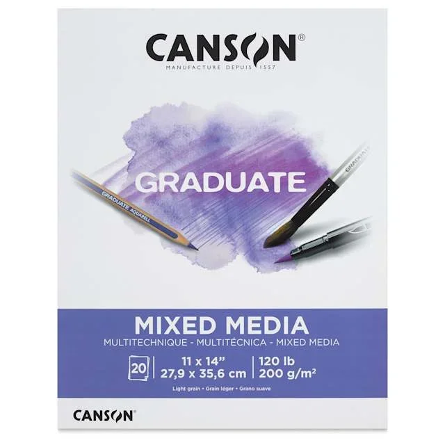 Canson Graduate Mixed Media Pad – 11″ x 14″, 20 Sheets