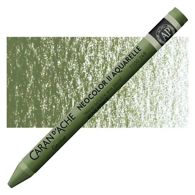 Caran d’Ache Neocolor II Aquarelle Artists’ Pastel – Olive