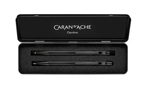 Caran dAche Special Edition Black Code 849 Writing Set Ballpoint Pen / Pencil